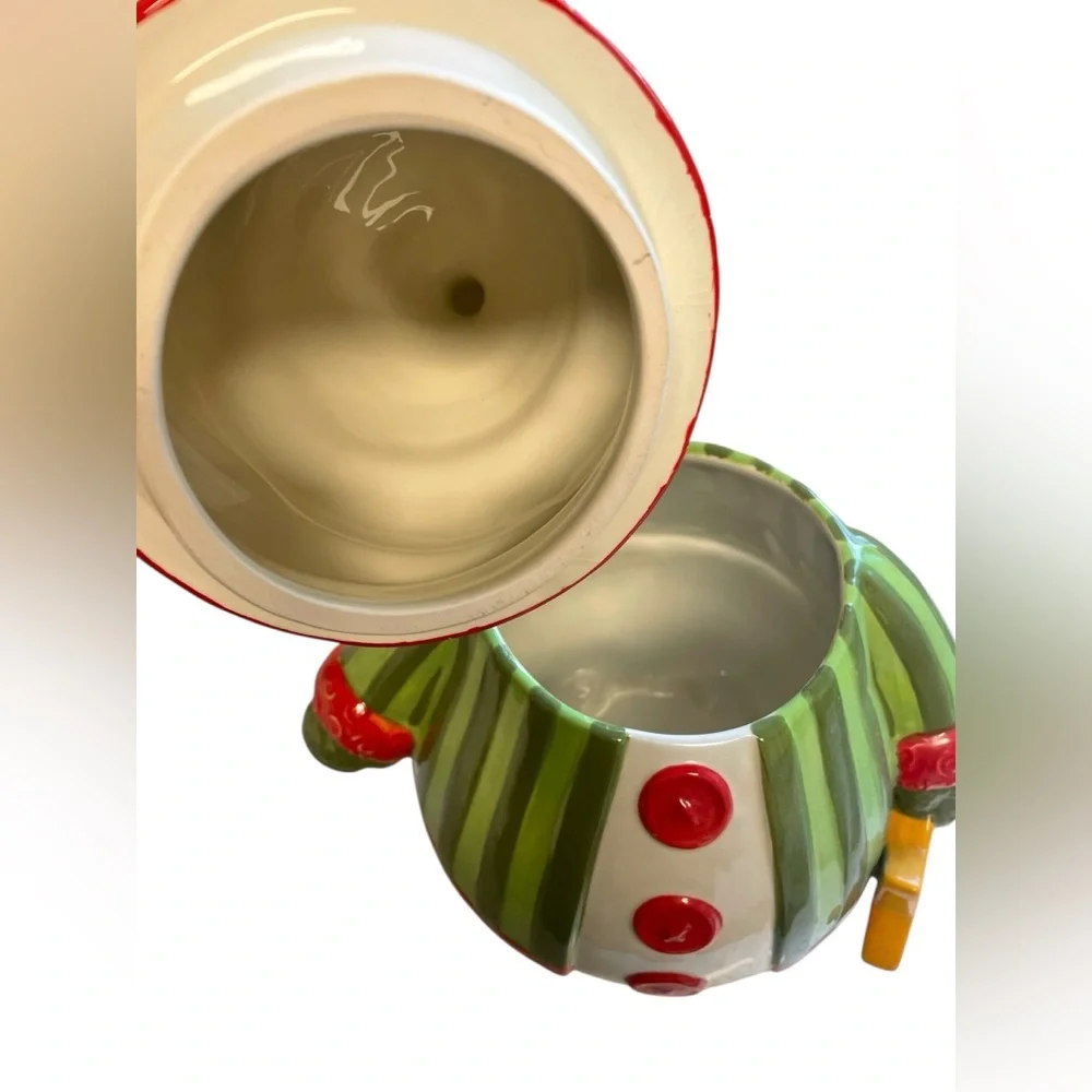 Fitz and Floyd Holiday Folk Snowman Cookie Jar Ceramic Christmas Kitchen Decor